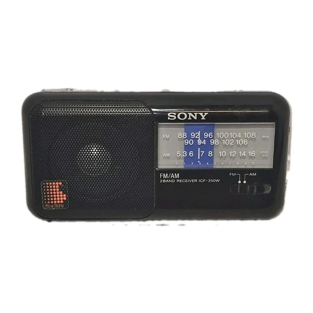 Sony ICF-350W 2 Band FM/AM Portable 2 Band Radio Receiver Tested Working!